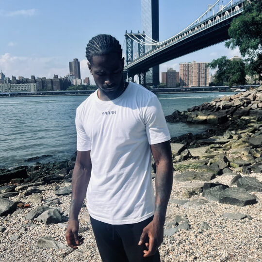 Biały T-shirt (slim fit) - Shark Logo