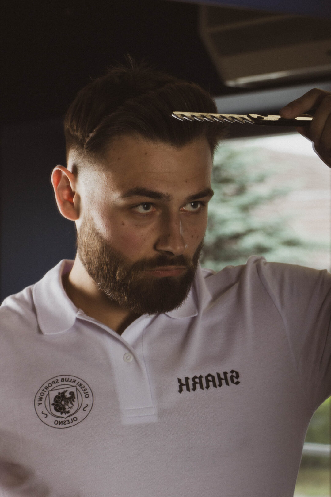 Biała koszulka Polo - Shark x OKS Olesno - obrazek 4