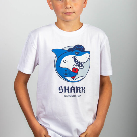 Biały T-shirt (dziecięcy) - Shark logo