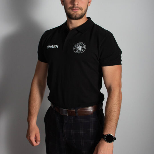 Czarna koszulka Polo - Shark x OKS Olesno