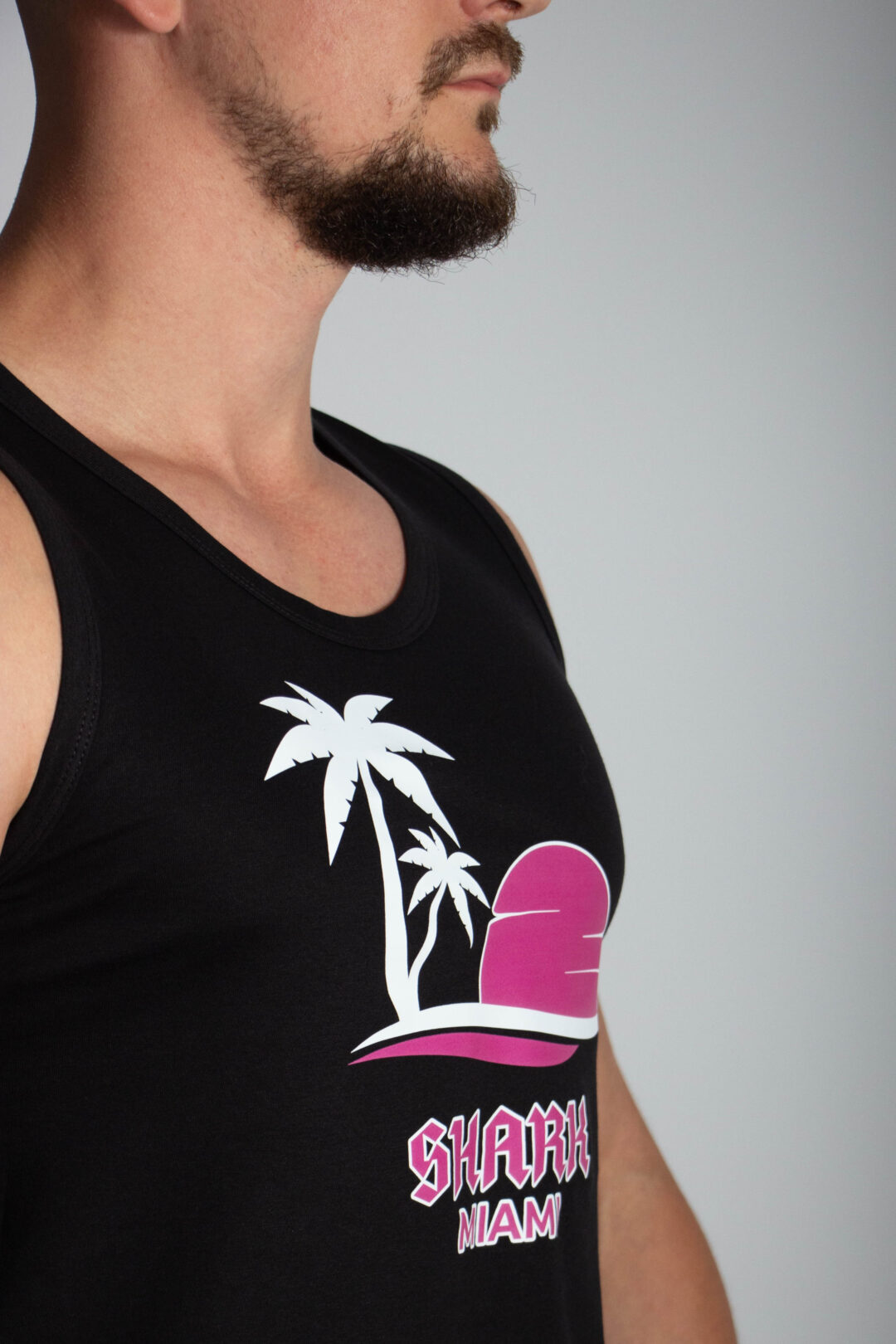 Czarny Tank-top - Shark Miami - obrazek 4